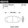 Hawk Rendimiento HB245G.631 Almohadilla de freno, delantero 1999-2001 Acura Integra - Image 2