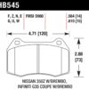 Hawk Rendimiento HB545N.564 HP Plus Brake Pad Front Nissan 350Z 06-09 - Image 2