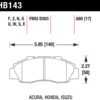 Hawk Rendimiento HB143G.680 Almohadilla de freno, delantero NSX 02-05 Accord 02 - Image 2