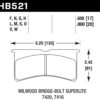 Hawk Performance HB521G.800 Wilwood brid-bold superlite 7420, 7416 - Image 2