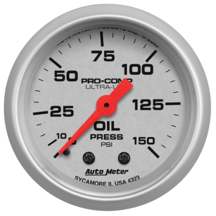 Autometer 2-1/16″ OIL PRESSURE, 0-150 PSI, MECHANICAL, ULTRA-LITE